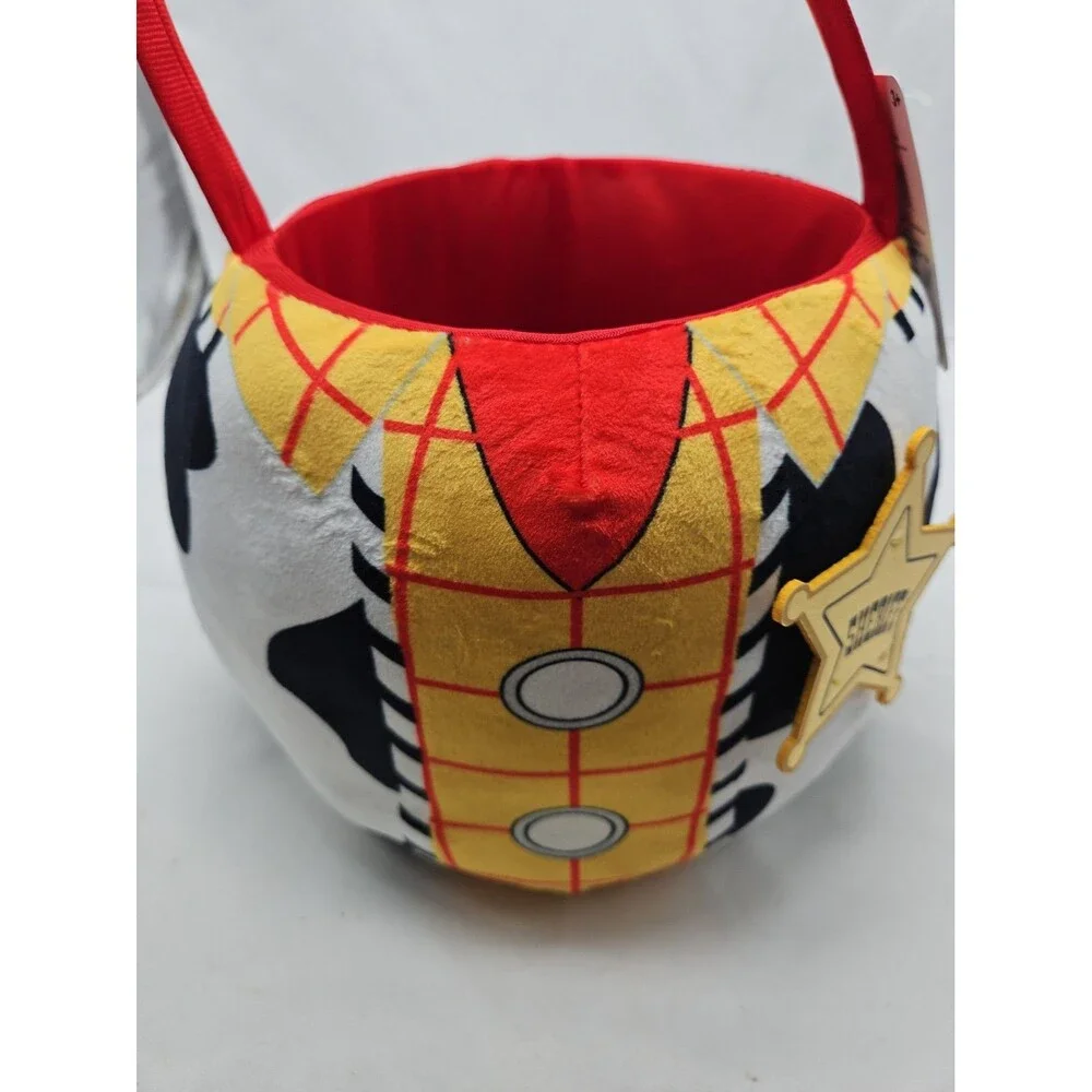 Pixar Toy Story Woody Plush Basket w/ Handle Round Multicolor Halloween